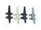 Set of 4 Coastal Color Cast Iron Nautical Boat Cleat Wall Hooks